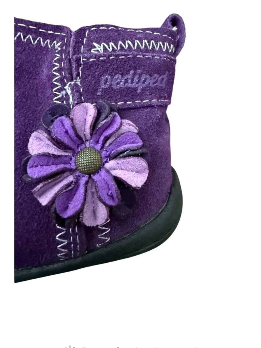Pediped Purple Flower Suede Booties - Like New Size 4